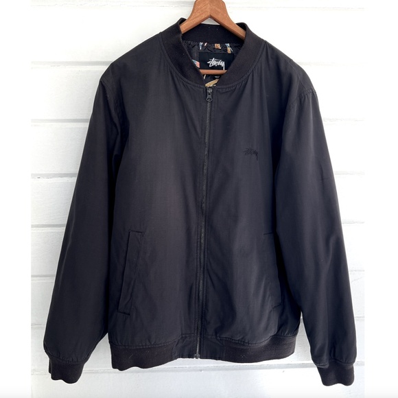 STUSSY Bamboo Bomber Jacket in Black - L - Picture 1 of 10
